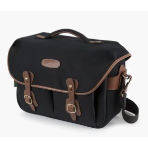 16797.jpg Billingham Hadley One Shoulder Bag, Black Canvas-Tan Trim