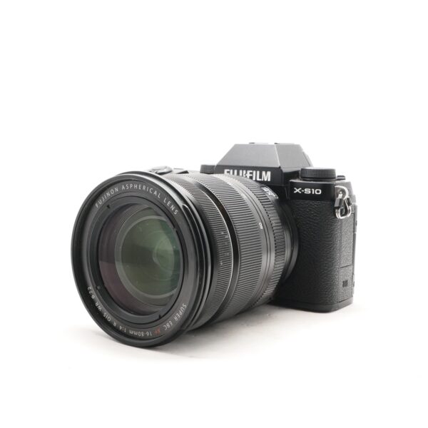 Used Fujifilm X-S10 Mirrorless Camera, Black with XF16-80mm f4 R OIS WR lens