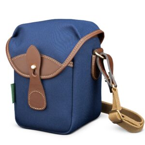 image_1-171 Billingham 72 Camera Shoulder Bag, Navy Fibrenyte-Chocolate Trim