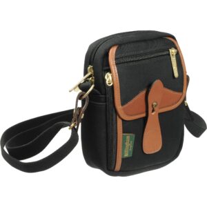image_1-177 Billingham Compact Stowaway, Black Canvas-Tan leather trim