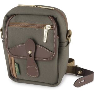 image_1-179 Billingham Compact Stowaway, Sage Fibrenyte-Chocolate Leather trim