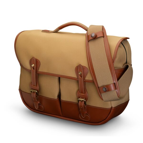 Billingham Eventer MkII Camera Shoulder Bag, Khaki Canvas-Tan Trim