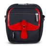 Billingham Pola Stowaway Camera Shoulder Bag, Black Fibrenyte-Red Trim