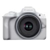 Canon EOS R50 Mirrorless Camera, White with RF-S 18-45mm lens
