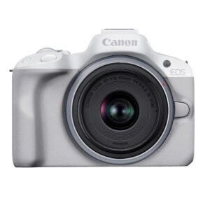 image_1-337 Canon EOS R50 Mirrorless Camera, White with RF-S 18-45mm lens