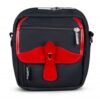 Billingham Airline Stowaway Camera Shoulder Bag, Black Fibrenyte-Red Trim