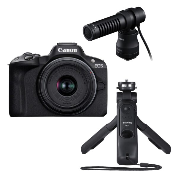 Canon EOS R50 with RF-S 18-45mm lens, Creator kit