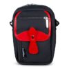 Billingham Airline Stowaway Camera Shoulder Bag, Black Fibrenyte-Red Trim