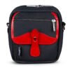 Billingham Pola Stowaway Camera Shoulder Bag, Black Fibrenyte-Red Trim