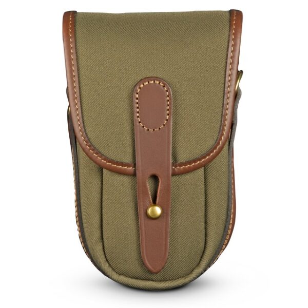 Billingham TEN-16 Camera Pouch, Sage FibreNyte-Chocolate Leather trim