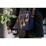 Billingham Airline Stowaway Camera Shoulder Bag, Navy Canvas-Chocolate Trim