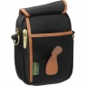 Billingham Compact Stowaway, Black Canvas-Tan leather trim
