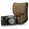 Billingham TEN-16 Camera Pouch, Sage FibreNyte-Chocolate Leather trim